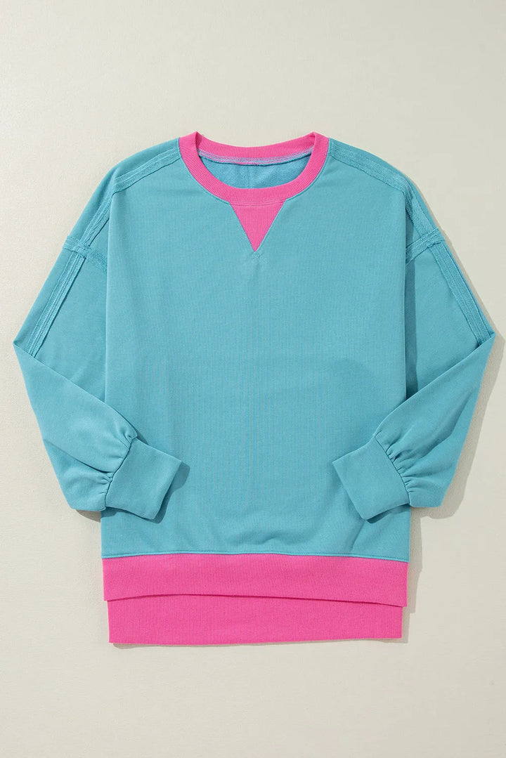 EJC Round Neck Dropped Shoulder Long Sleeve Sweatshirt