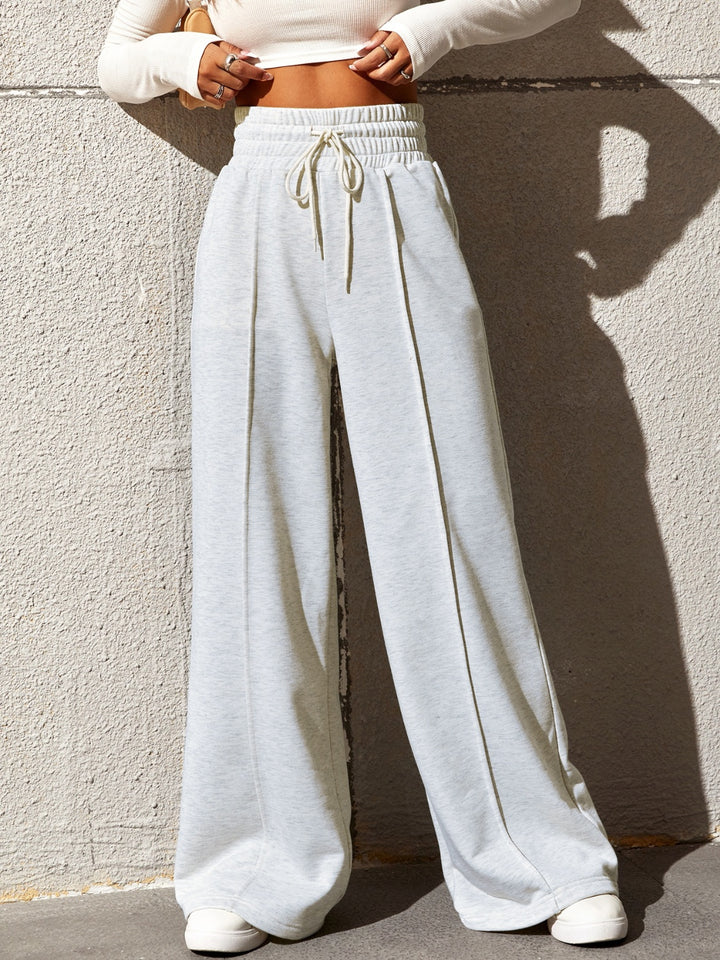 EJC Honey Drawstring Elastic Waist Wide Leg Pants