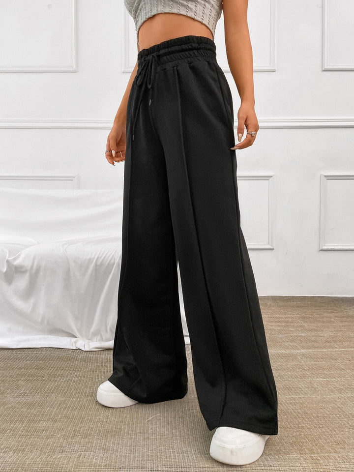 EJC Honey Drawstring Elastic Waist Wide Leg Pants