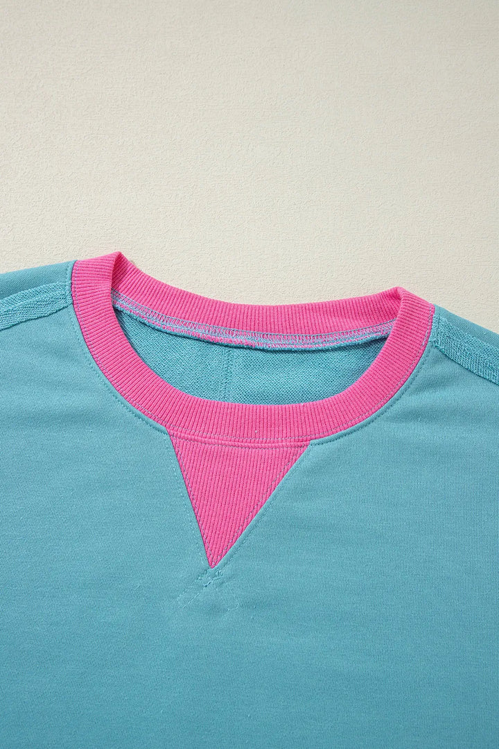 EJC Round Neck Dropped Shoulder Long Sleeve Sweatshirt
