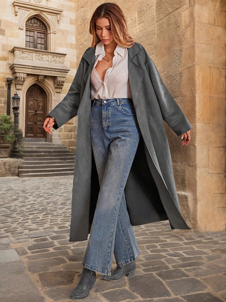 EJC Tie Waist Long Sleeve Coat