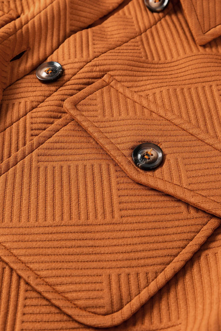 EJC Textured Button Down Collared Neck Coat