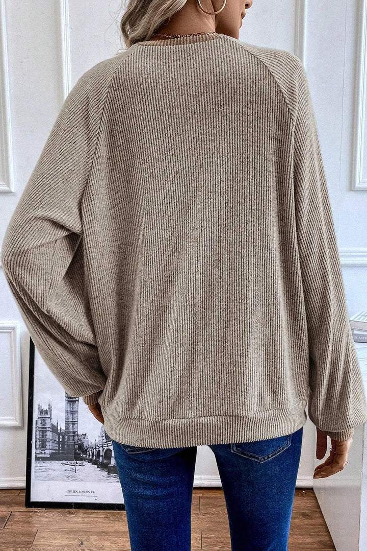 EJC Quarter Buttoned Long Sleeve Blouse