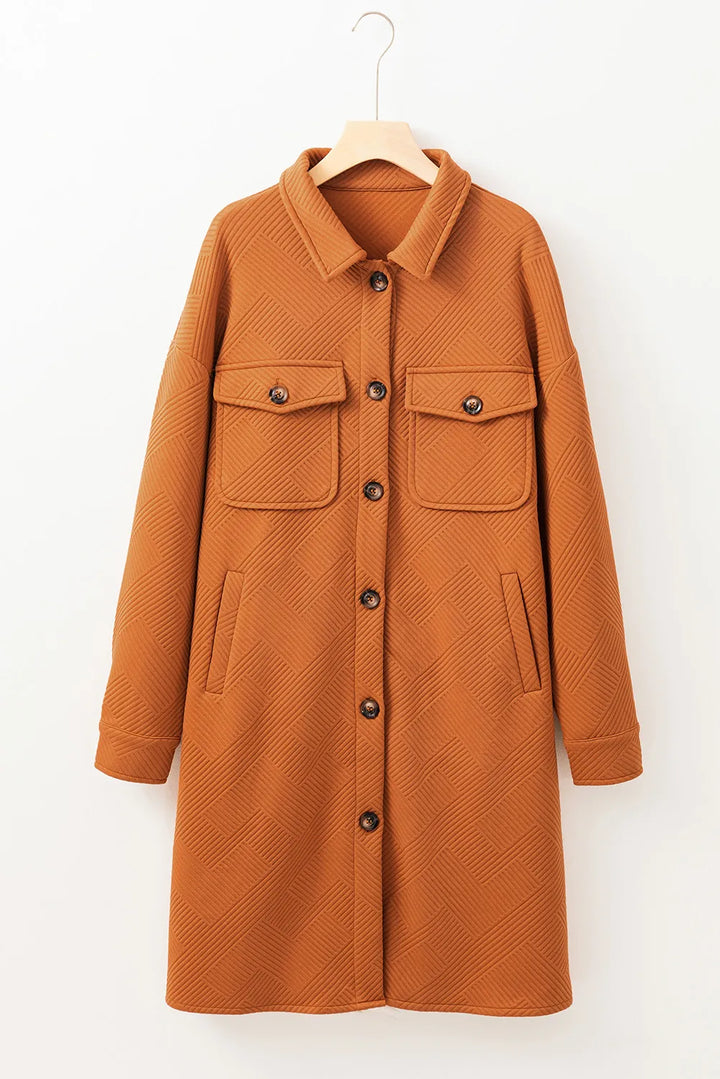EJC Textured Button Down Collared Neck Coat