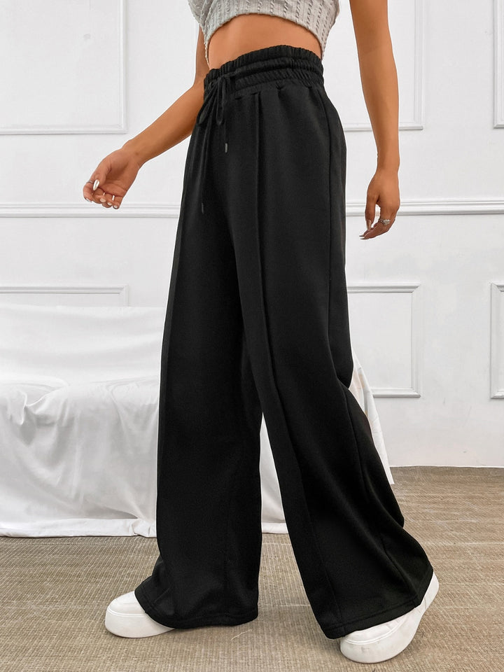 EJC Honey Drawstring Elastic Waist Wide Leg Pants