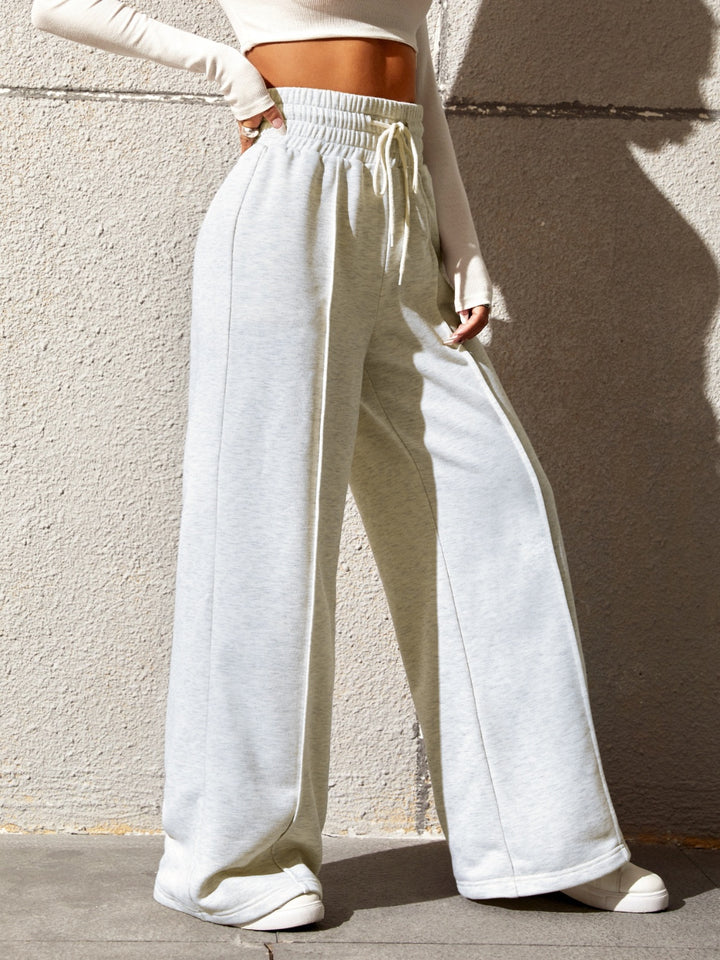 EJC Honey Drawstring Elastic Waist Wide Leg Pants