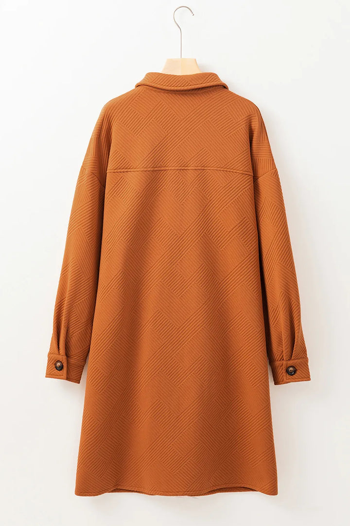 EJC Textured Button Down Collared Neck Coat
