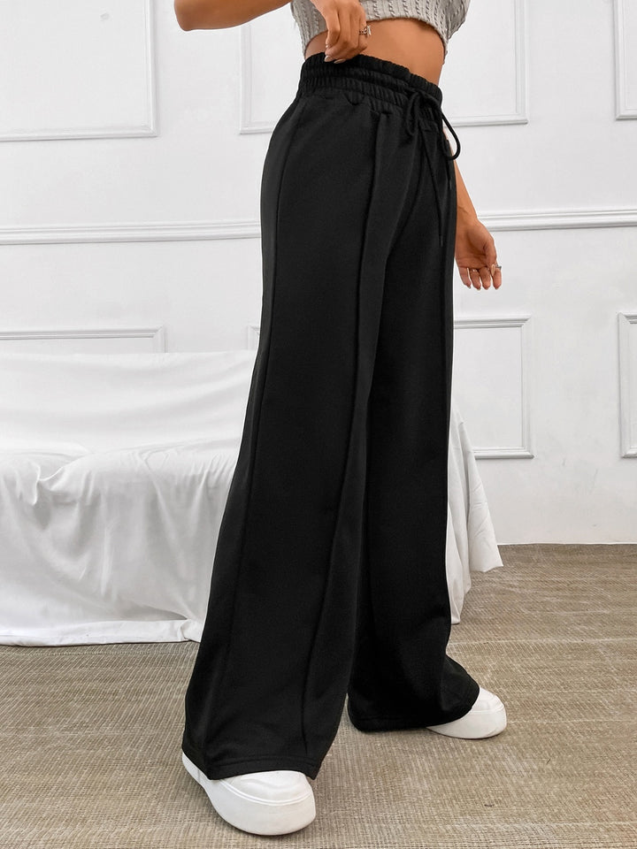 EJC Honey Drawstring Elastic Waist Wide Leg Pants