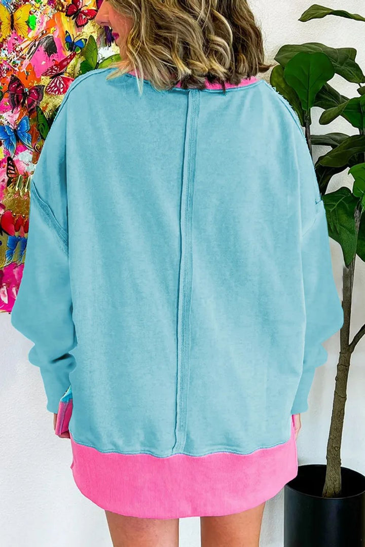EJC Round Neck Dropped Shoulder Long Sleeve Sweatshirt