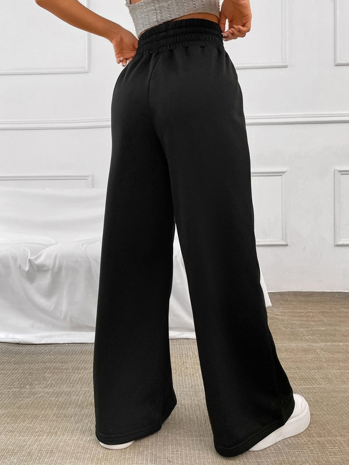 EJC Honey Drawstring Elastic Waist Wide Leg Pants