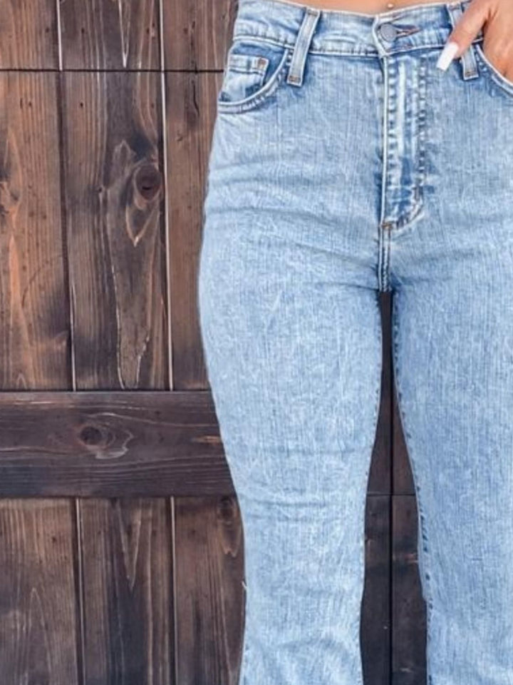 EJC RAW HEM BOOTCUT JEANS