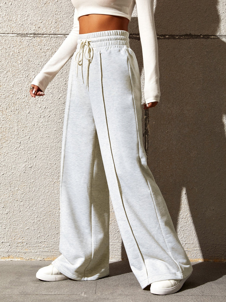 EJC Honey Drawstring Elastic Waist Wide Leg Pants