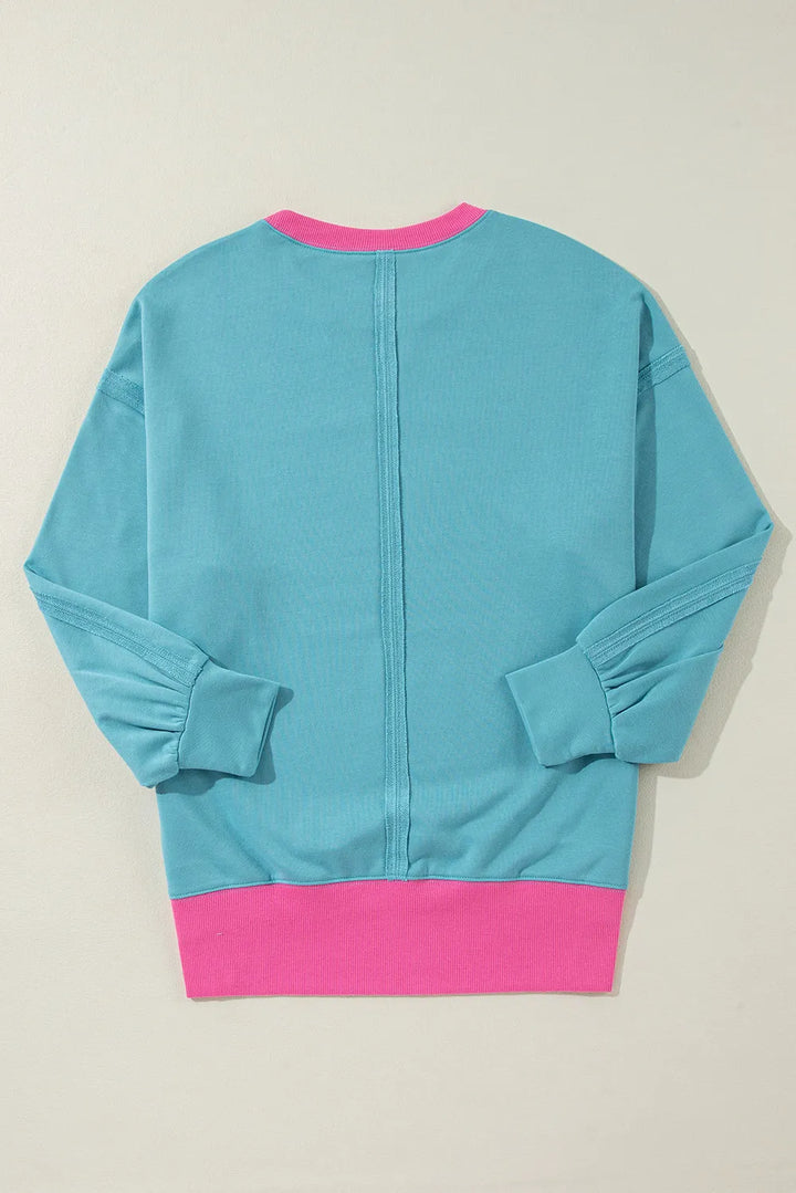 EJC Round Neck Dropped Shoulder Long Sleeve Sweatshirt