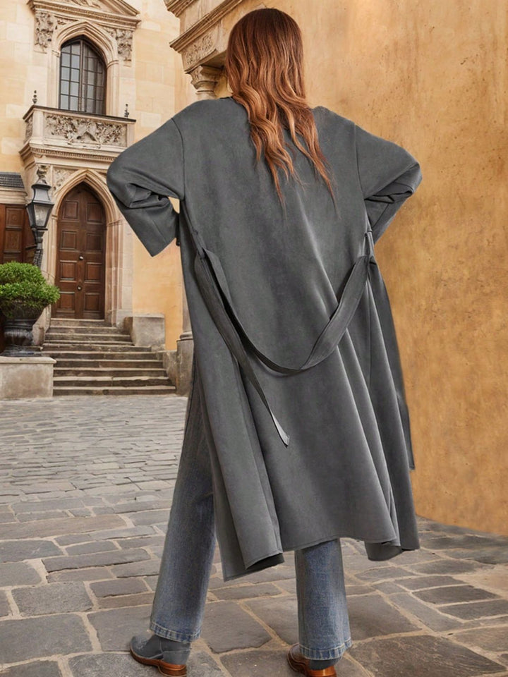 EJC Tie Waist Long Sleeve Coat