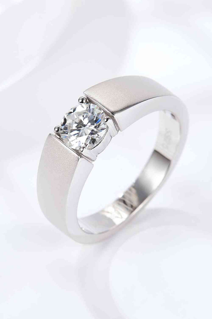 EJC 925 Sterling Silver 1 Carat Moissanite Ring
