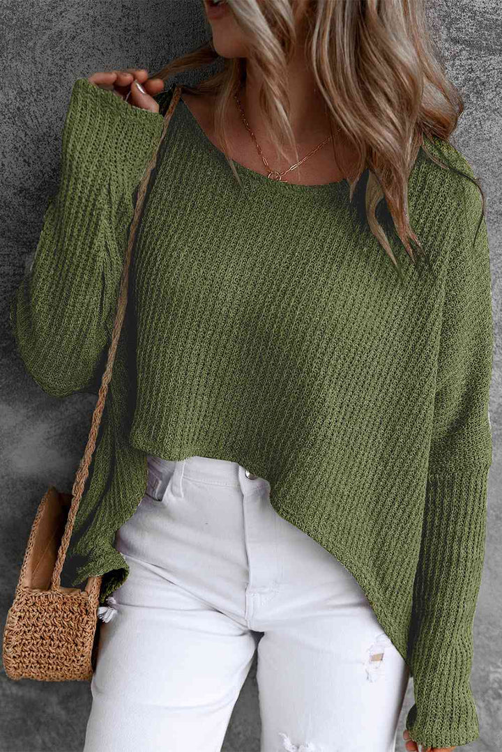 EJC Round Neck High-Low Sweater