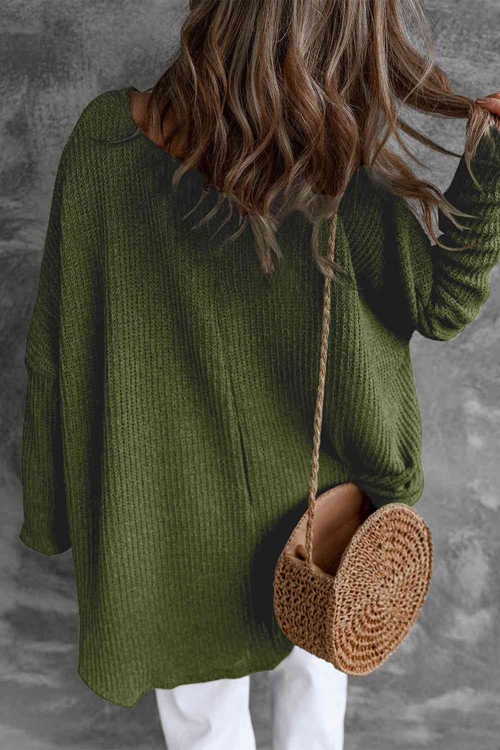 EJC Round Neck High-Low Sweater
