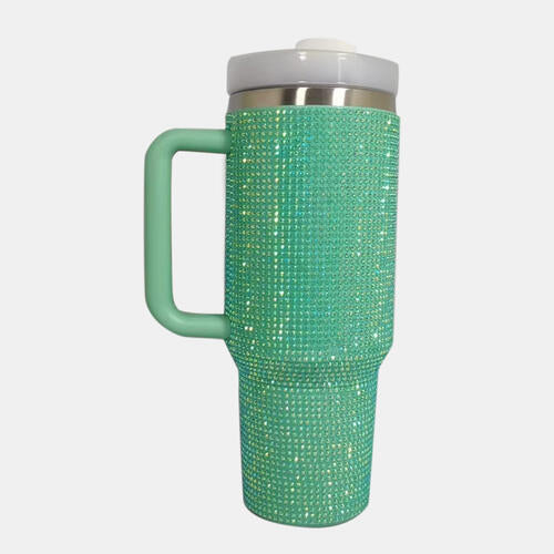 EJC Rhinestone Stainless Steel Tumbler with Straw