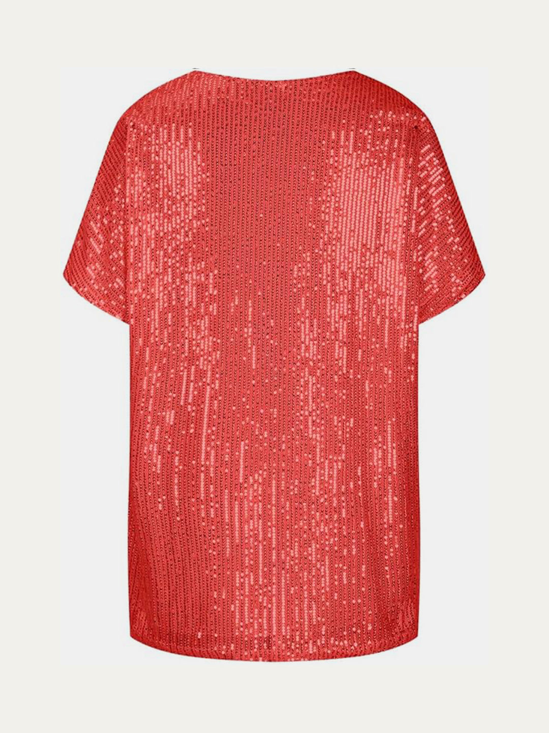 EJC Sequin V-Neck Short Sleeve Top