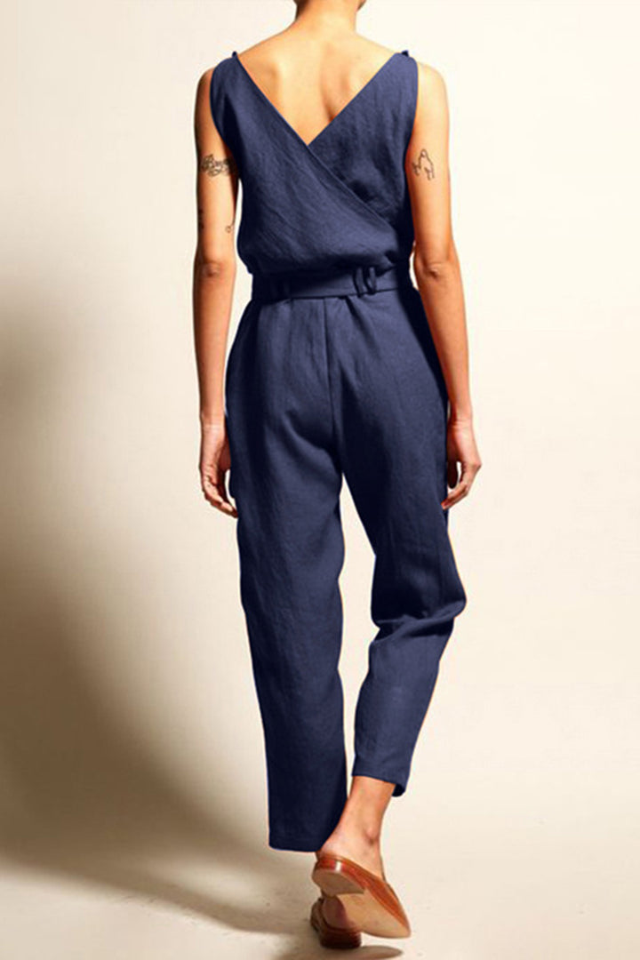 EJC Surplice Sleeveless Jumpsuit