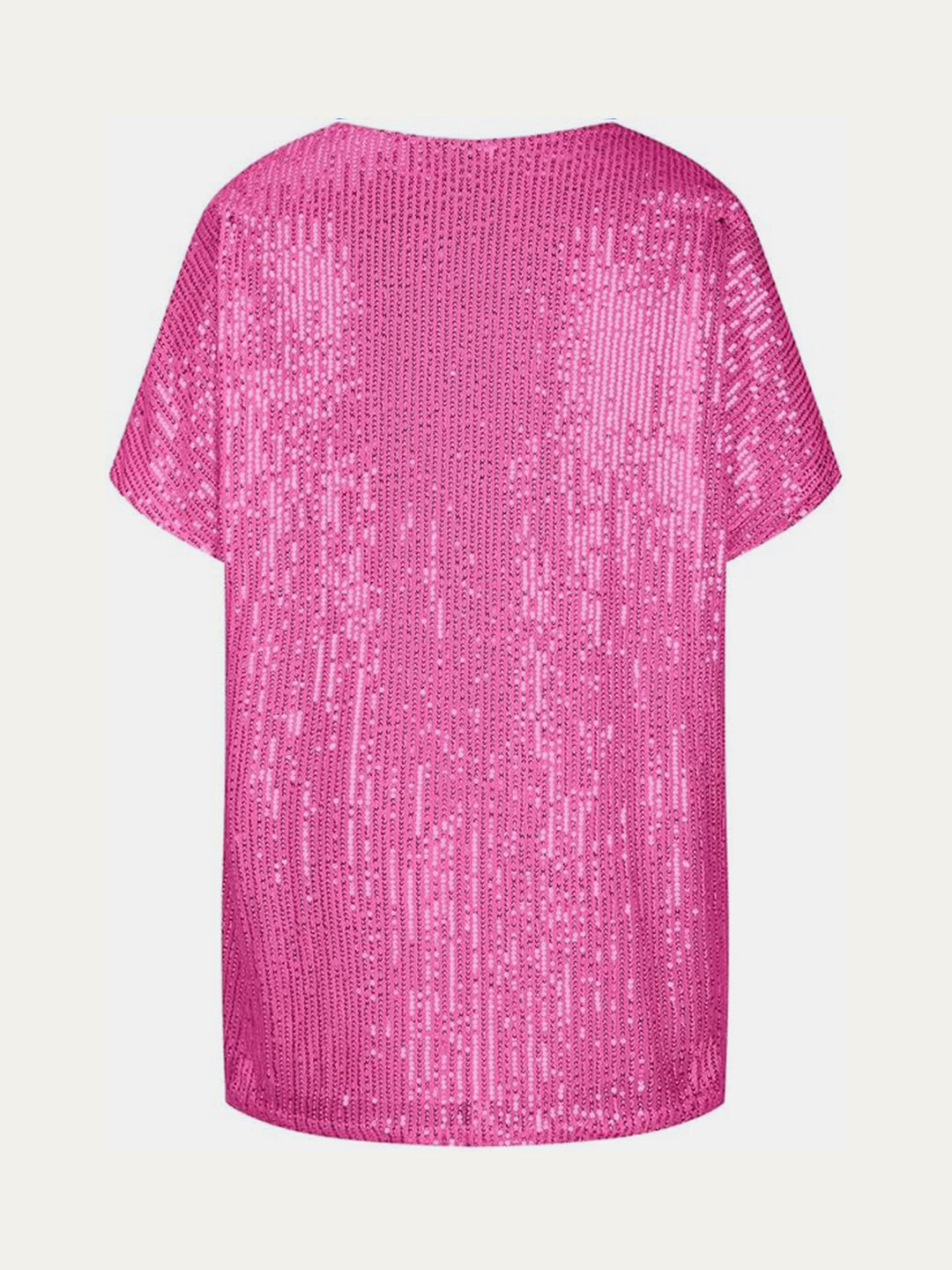 EJC Sequin V-Neck Short Sleeve Top