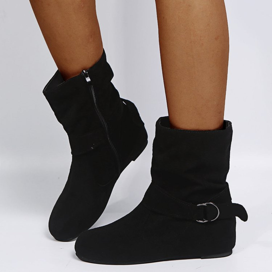 EJC SIDE ZIPPER SUEDE BOOTS