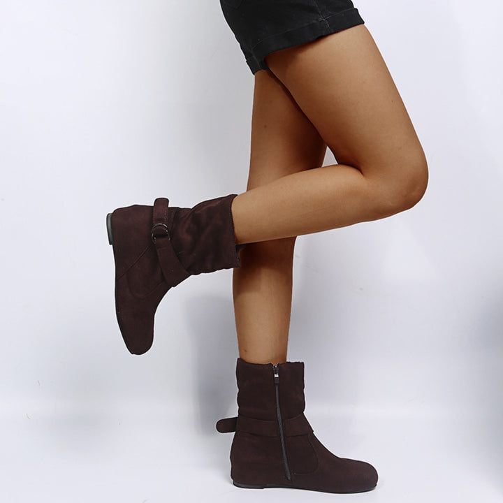 EJC SIDE ZIPPER SUEDE BOOTS