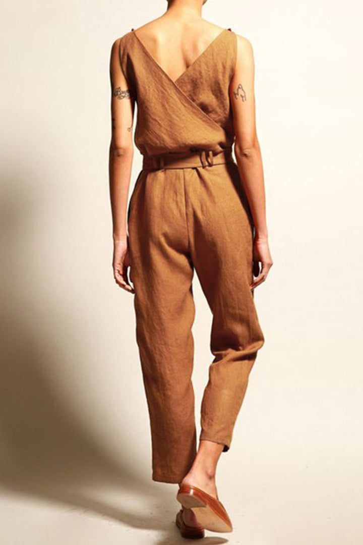 EJC Surplice Sleeveless Jumpsuit