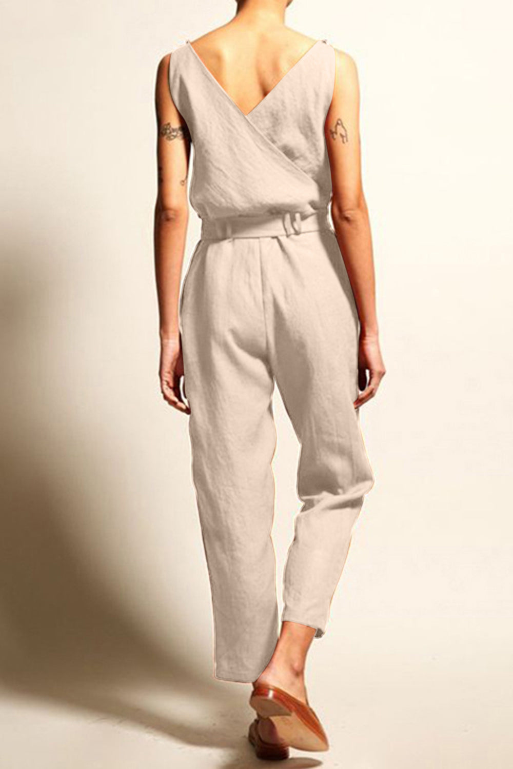 EJC Surplice Sleeveless Jumpsuit