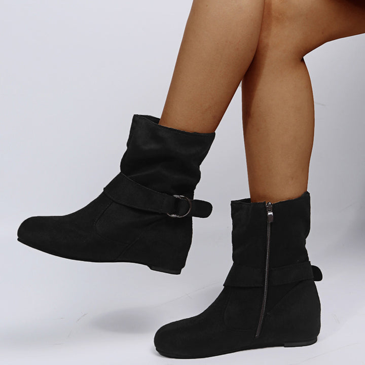 EJC SIDE ZIPPER SUEDE BOOTS