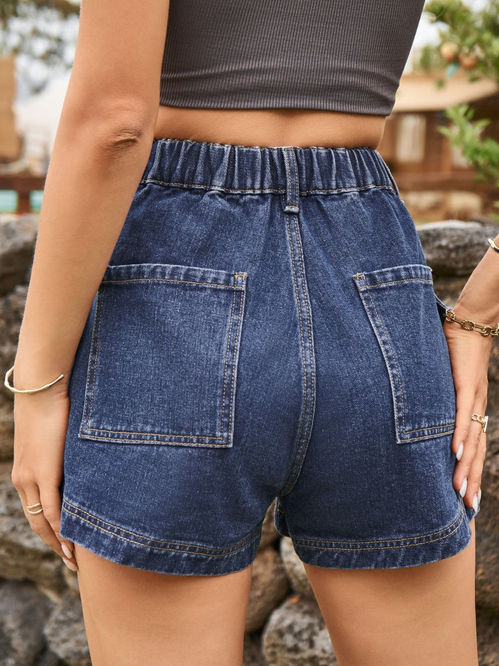 EJC High Waist Denim Shorts with Pockets