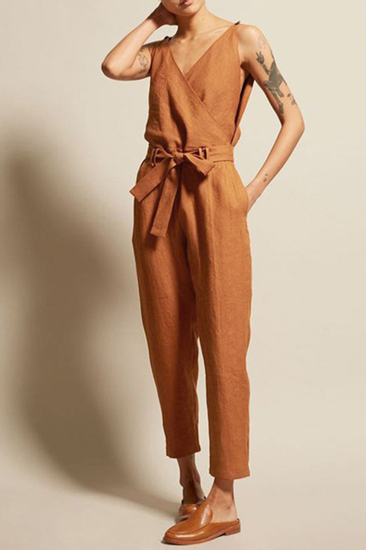 EJC Surplice Sleeveless Jumpsuit