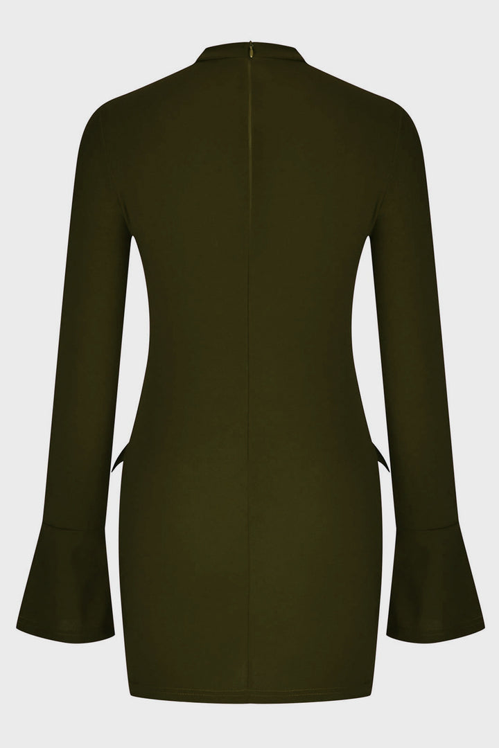 EJC Mock Neck Long Sleeve Mini Dress