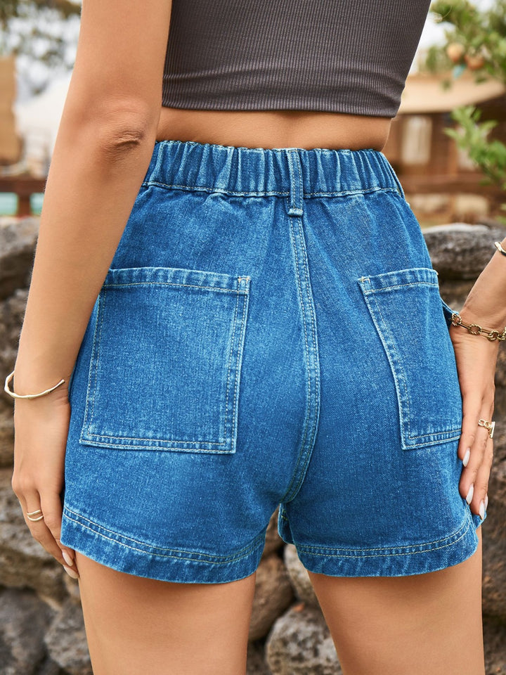 EJC High Waist Denim Shorts with Pockets