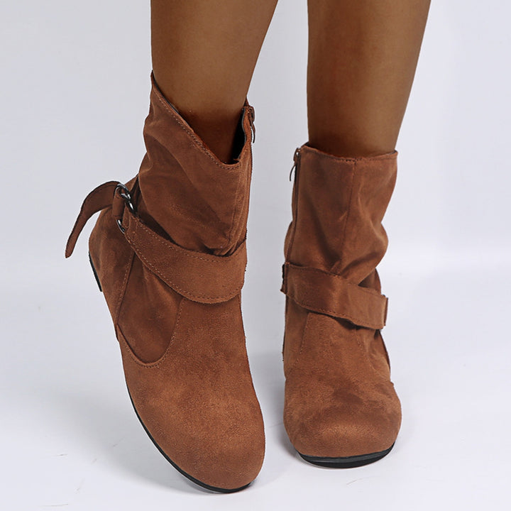 EJC SIDE ZIPPER SUEDE BOOTS