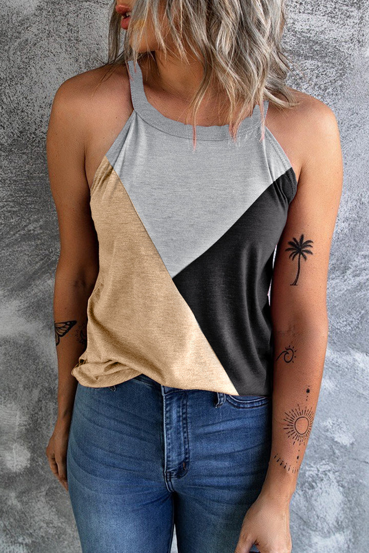 EJC Color Block Grecian Neck Tank