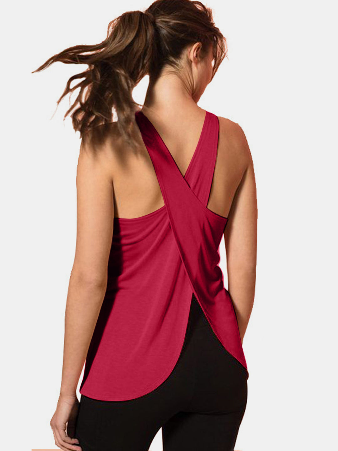 EJC Crisscross Scoop Neck Active Tank