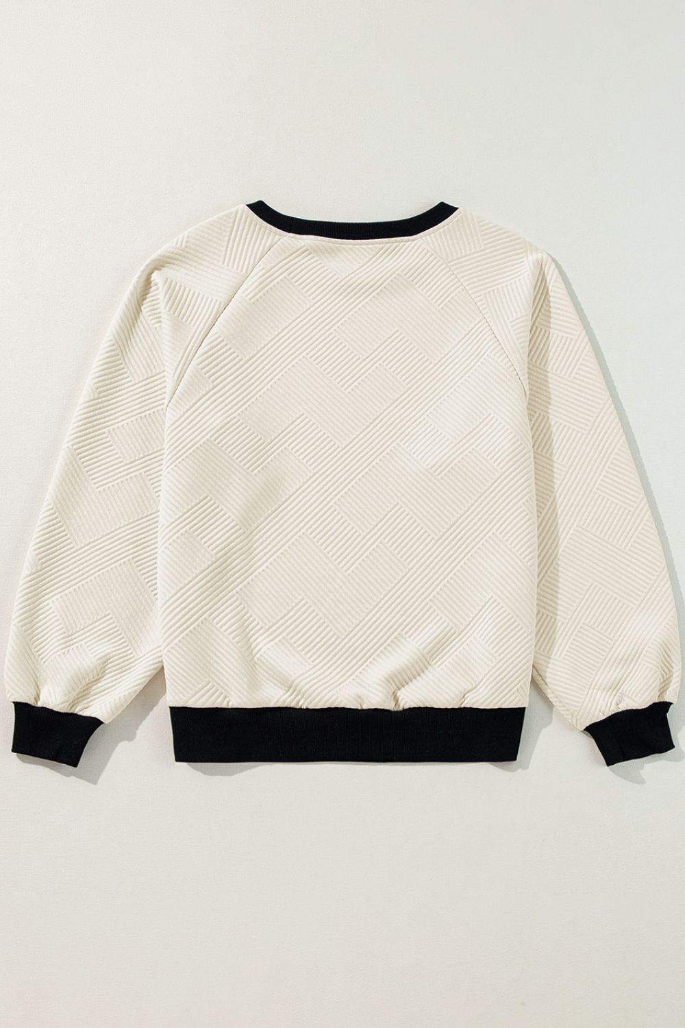 EJC Texture Contrast Long Sleeve Sweatshirt