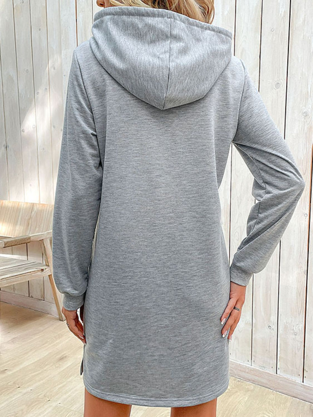 EJC Striped Drawstring Long Sleeve Hoodie