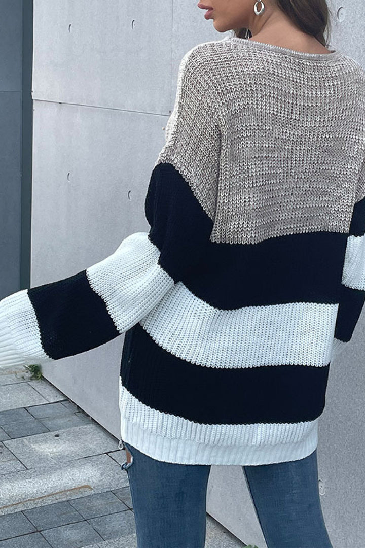 EJC Striped Lightweight Knit Sweater