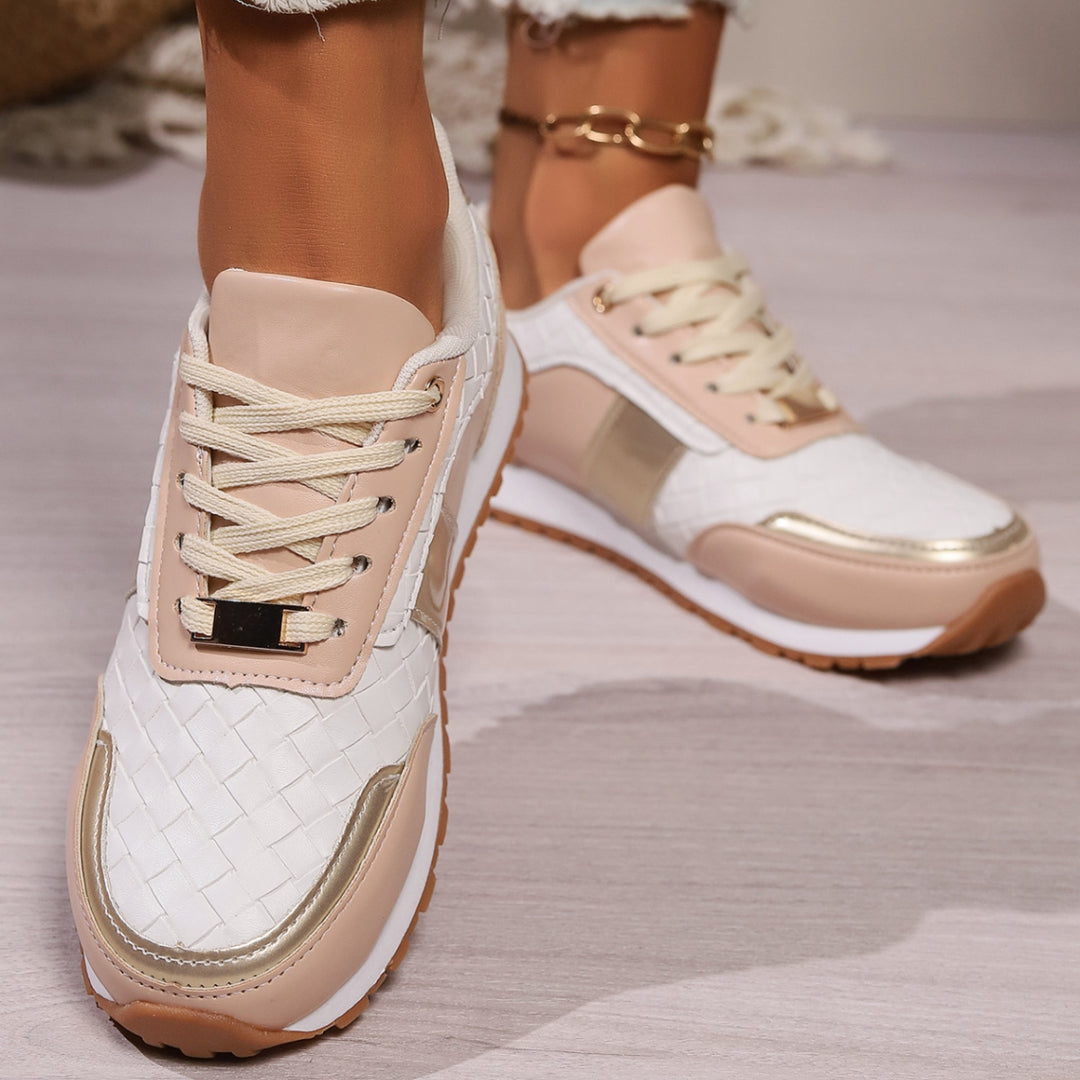 EJC LACE-UP PU LEATHER SNEAKERS