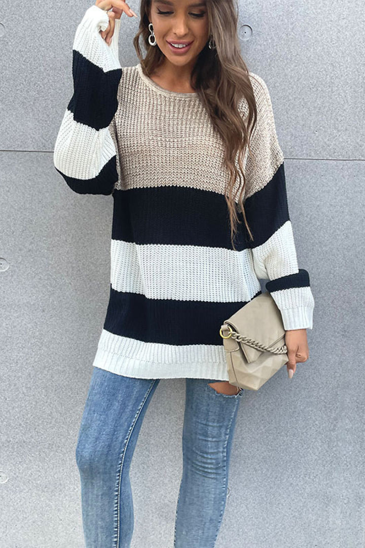 EJC Striped Lightweight Knit Sweater