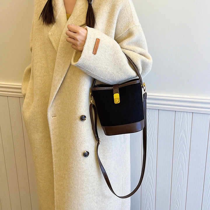 EJC PU Leather Bucket Crossbody Bag