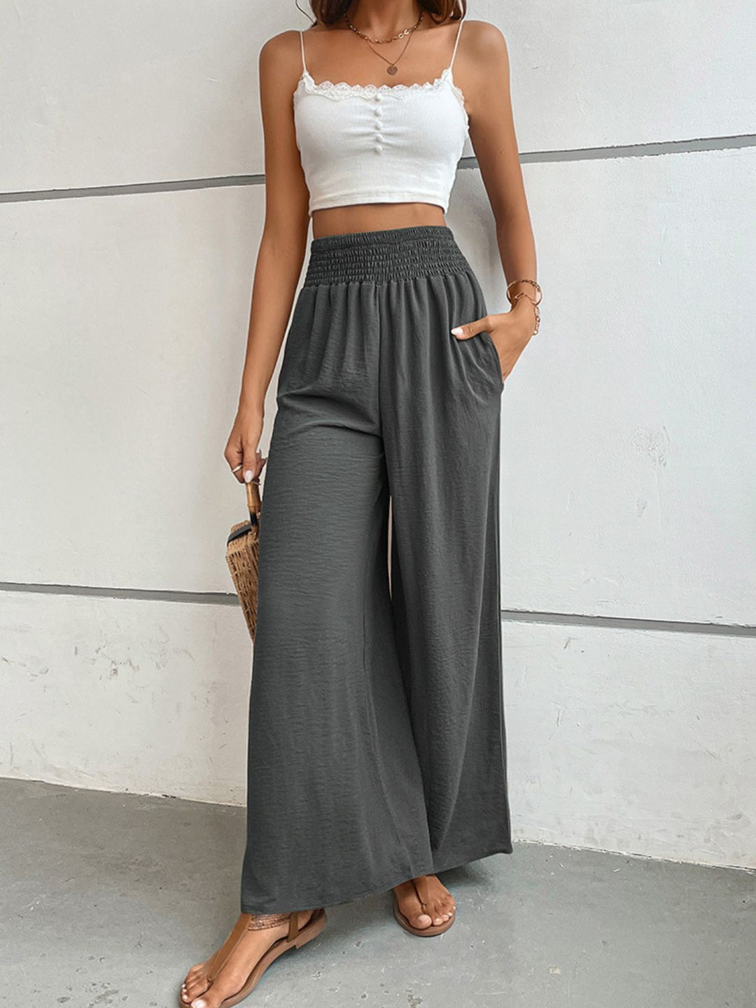 EJC Wide Waistband Relax Fit Long Pants