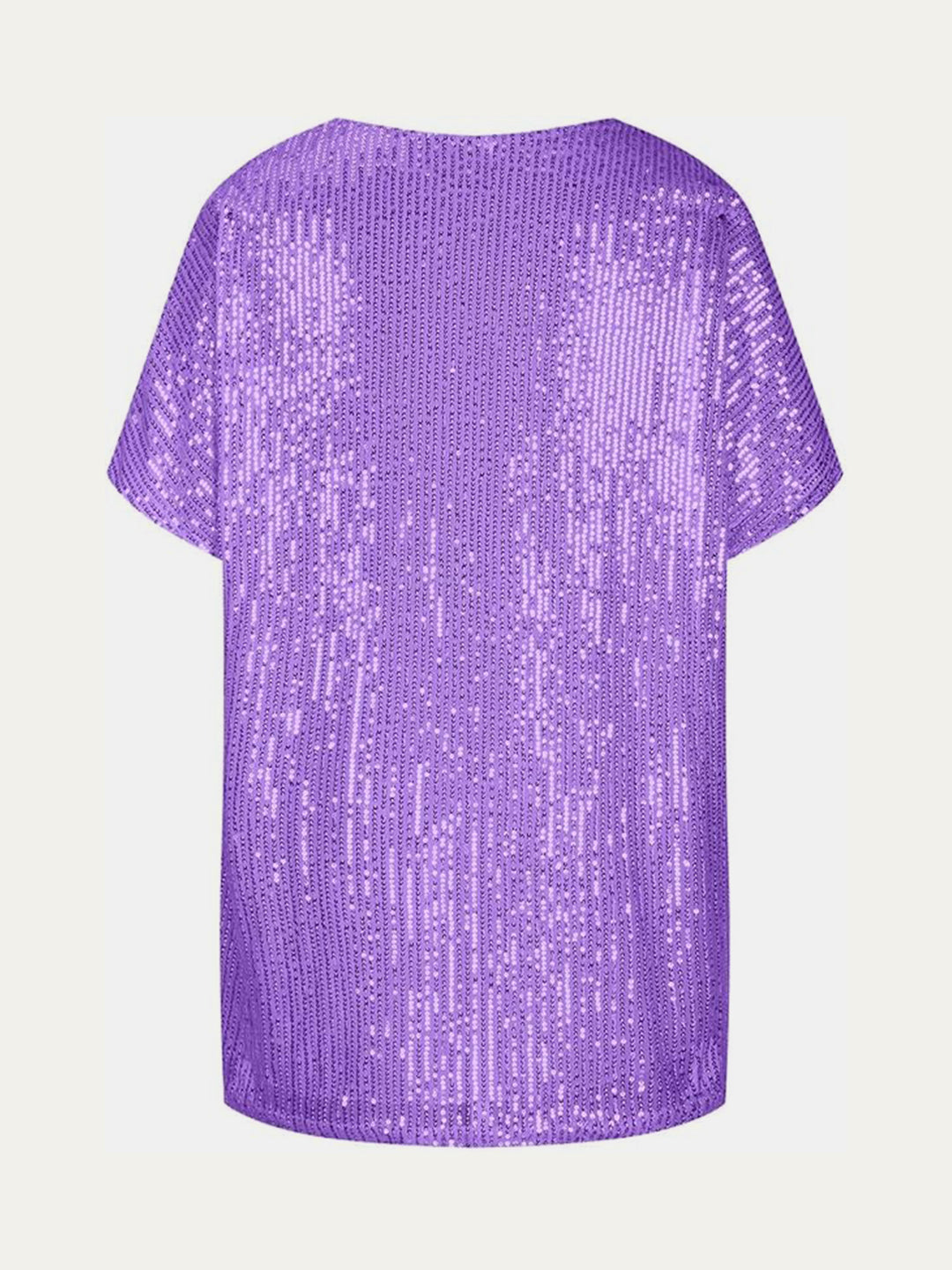 EJC Sequin V-Neck Short Sleeve Top