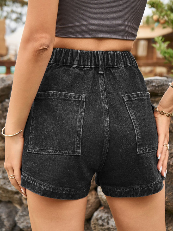 EJC High Waist Denim Shorts with Pockets