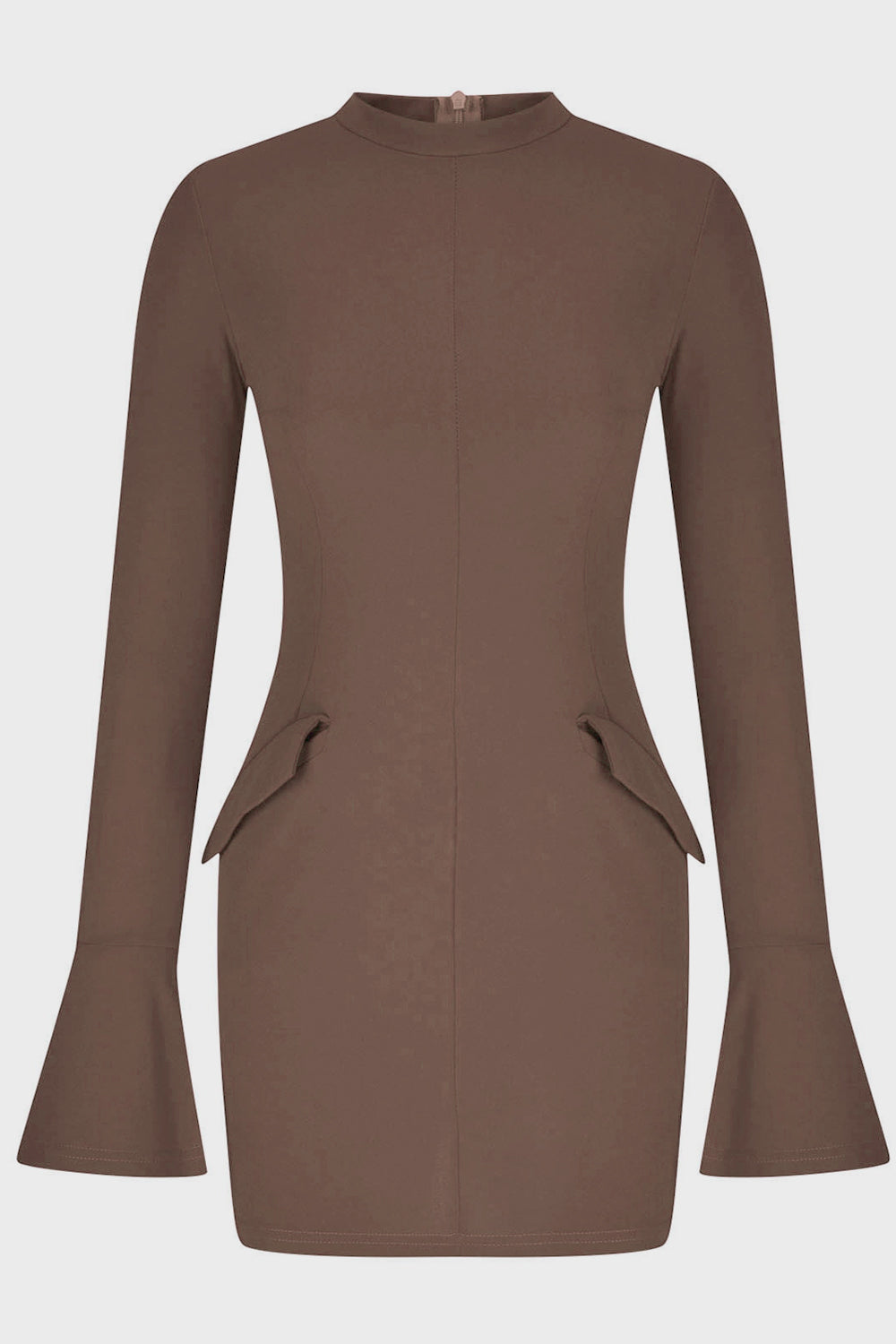 EJC Mock Neck Long Sleeve Mini Dress