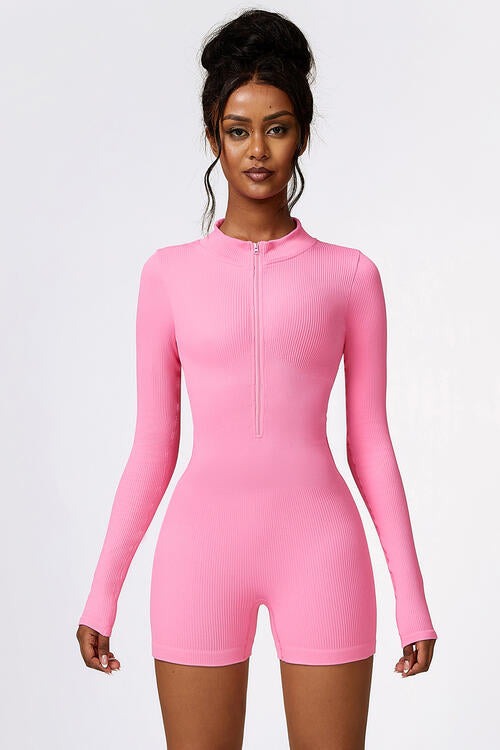 EJC Half Zip Long Sleeve Active Romper