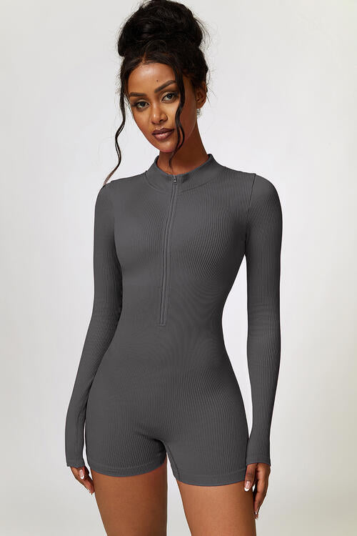 EJC Half Zip Long Sleeve Active Romper