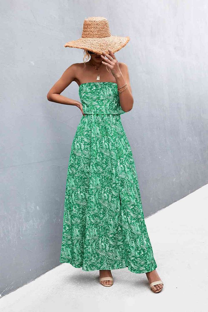 EJC Strapless Split Maxi Dress